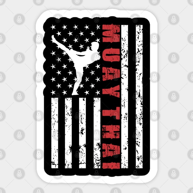 Muay Thai American Flag - US Sports Sticker by Pannolinno